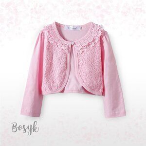 NEW - Toddler Girl Pink Lace Bolero Coat - Bolero for dress Toddler Girls